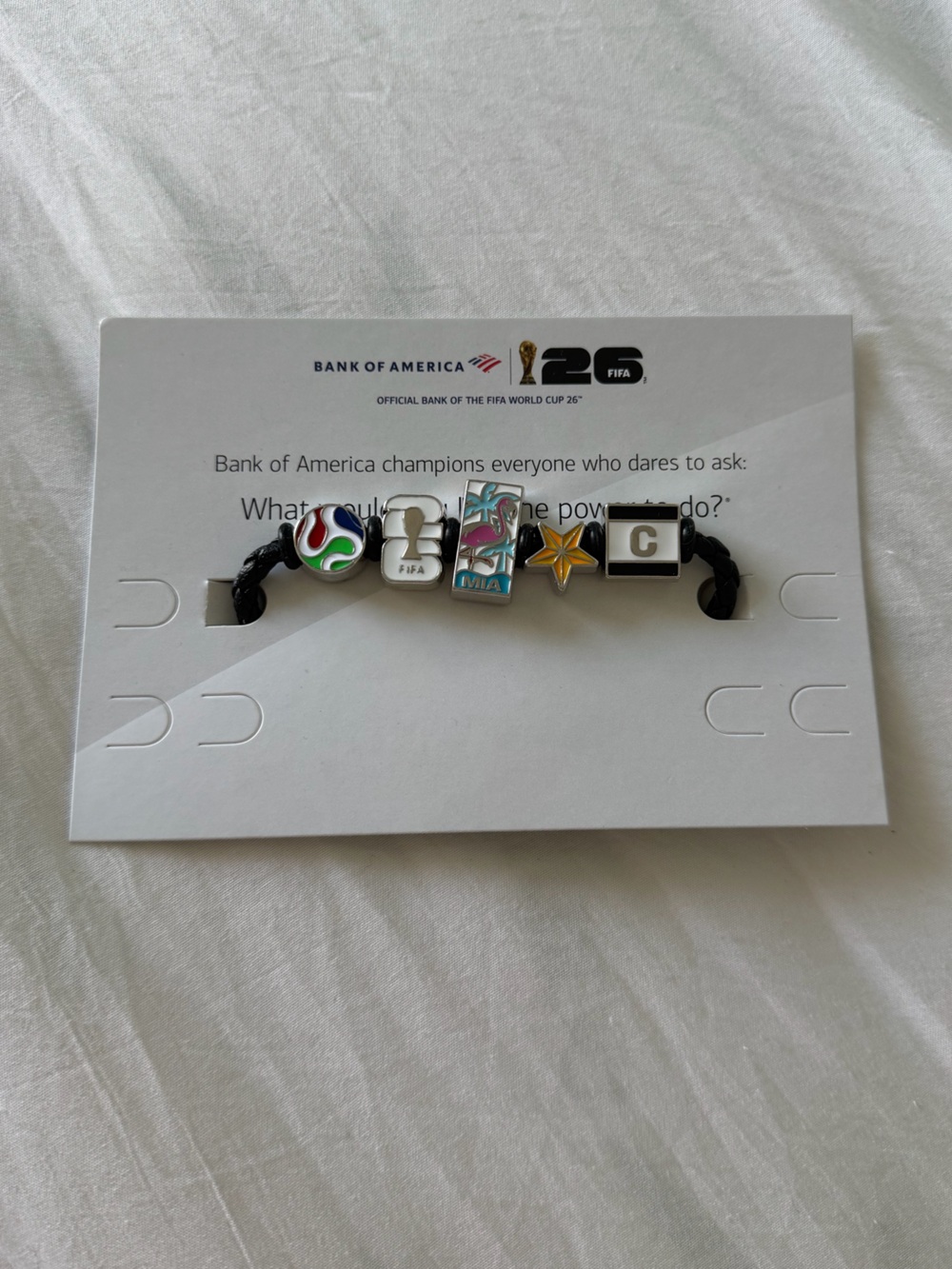 FIFA World Cup 2026 Charm Bracelet with Trophy and Soccer Beads -MIAMI - NEW